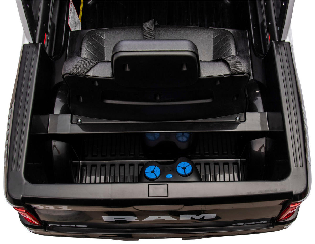 ELEKTRO-KINDERAUTO RAM 1500 POLICE TRUCK Schwarz, Weiß  - Schwarz/Weiß, KONVENTIONELL, Kunststoff/Metall (119/68/57cm)