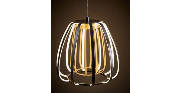 LED-HÄNGELEUCHTE 95/23/150 cm  - Goldfarben/Schwarz, Design, Kunststoff/Metall (95/23/150cm) - Novel