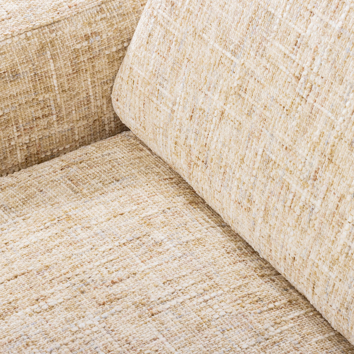 3-SITZER-SOFA Webstoff Beige  - Beige/Schwarzchrom, Design, Textil/Metall (187/85/92cm) - Livetastic