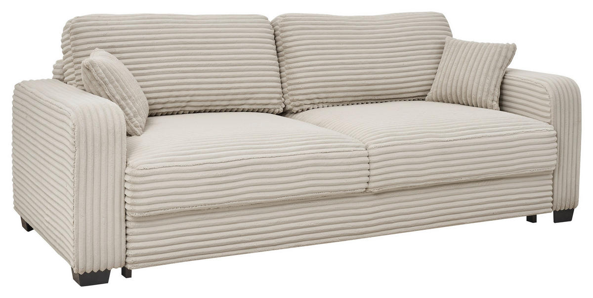 SCHLAFSOFA in Cord Beige  - Beige/Schwarz, Konventionell, Kunststoff/Textil (235/89/92cm) - MID.YOU