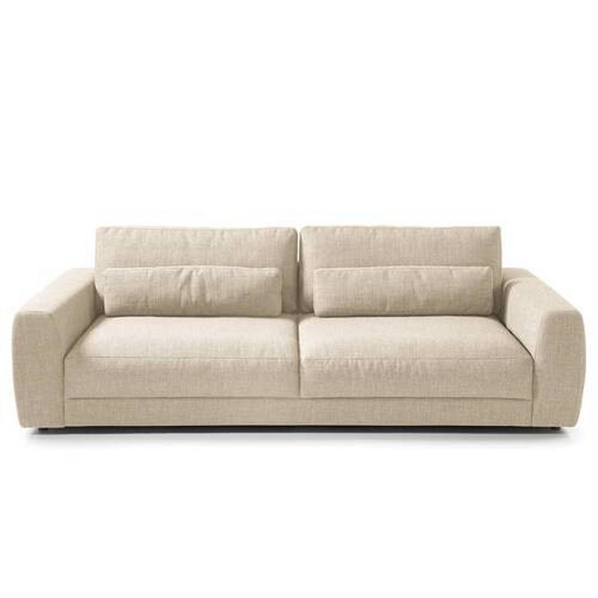 3-SITZER-SOFA in Webstoff Beige  - Beige/Schwarz, Design, Kunststoff/Textil (250/80/117cm) - home24