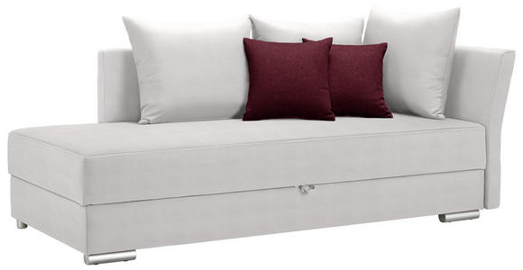 LIEGE in Webstoff Weiß - Chromfarben/Bordeaux, Design, Kunststoff/Textil (220/93/100cm) - Xora