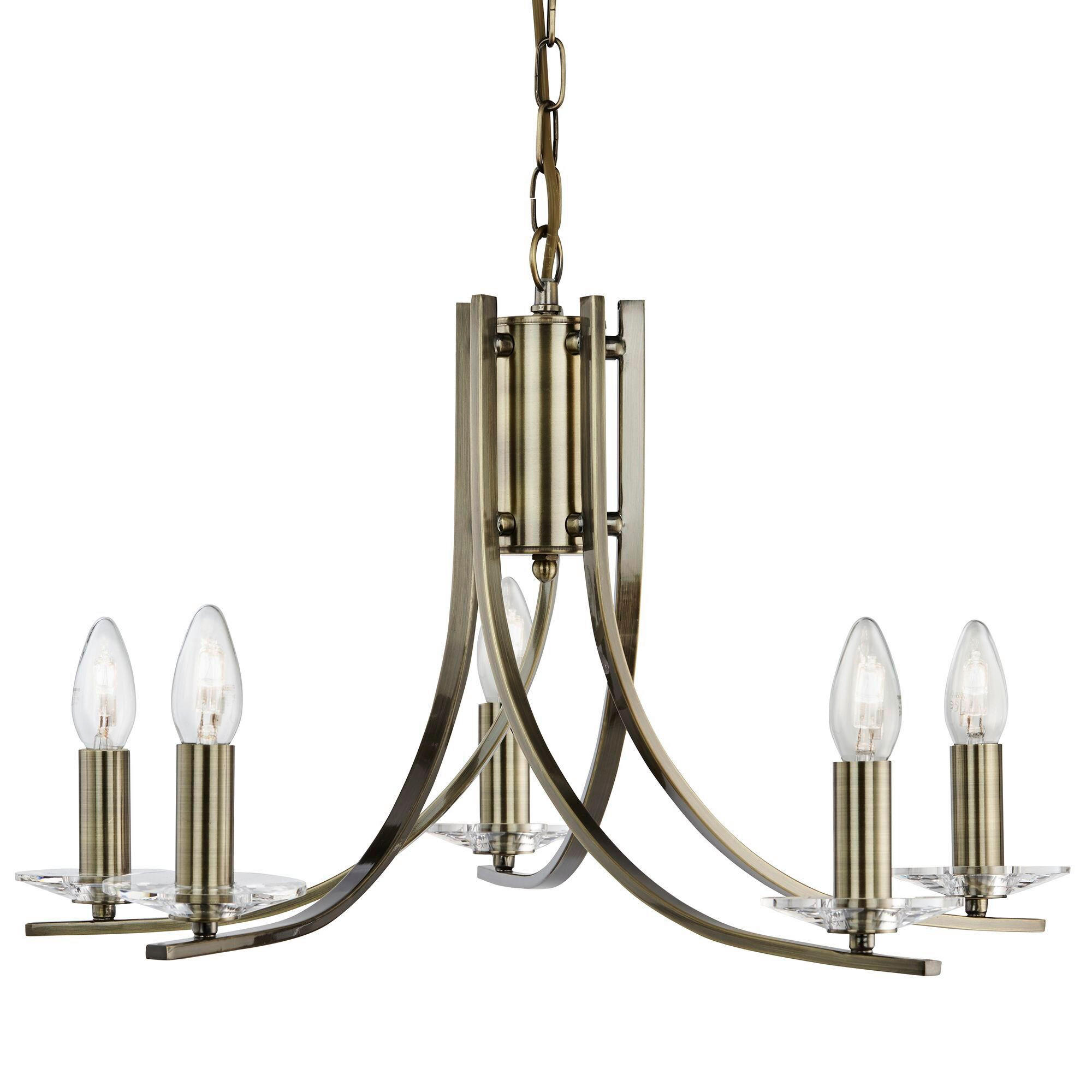 KRONLEUCHTER Ascona 62/90 cm   - Messingfarben, KONVENTIONELL, Glas/Metall (62/90cm)