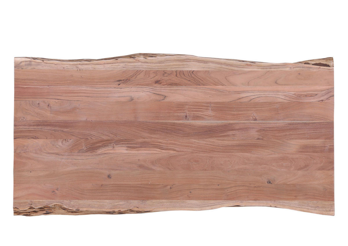 COUCHTISCH Akazie massiv 110/70/45 cm rechteckig Schwarz, Akaziefarben  - Schwarz/Akaziefarben, Design, Holz/Metall (110/70/45cm) - Landscape