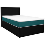 BOXBETT 140/200 cm in Schwarz, Türkis - Türkis/Schwarz, KONVENTIONELL, Holz/Holzwerkstoff (140/200cm) - Carryhome