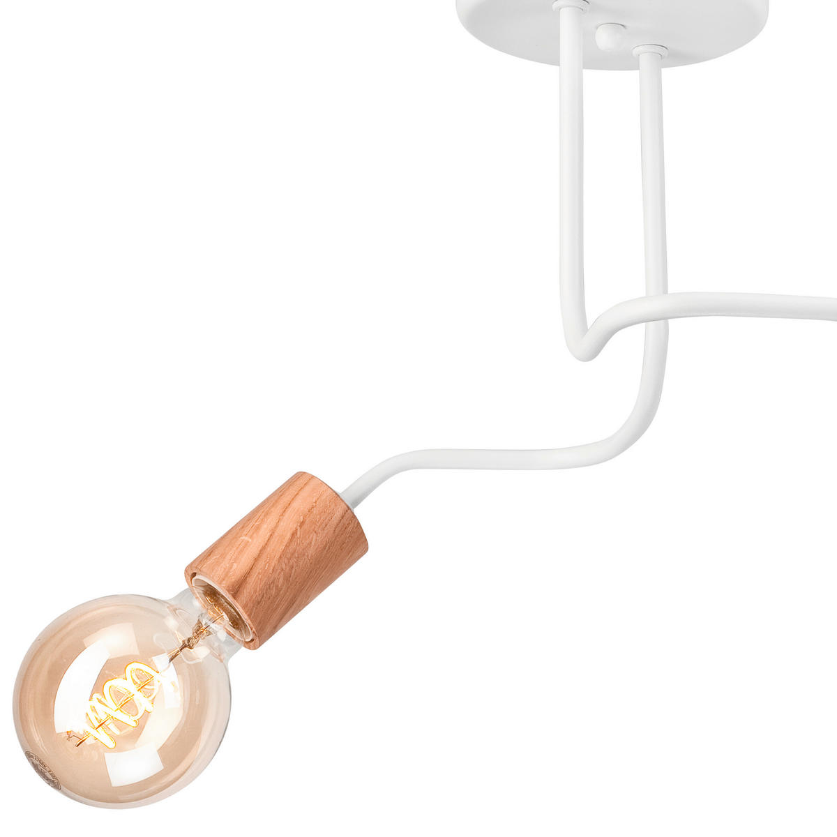 DECKENLEUCHTE  45/26 cm    - Weiß, Basics, Holz/Metall (45/26cm)