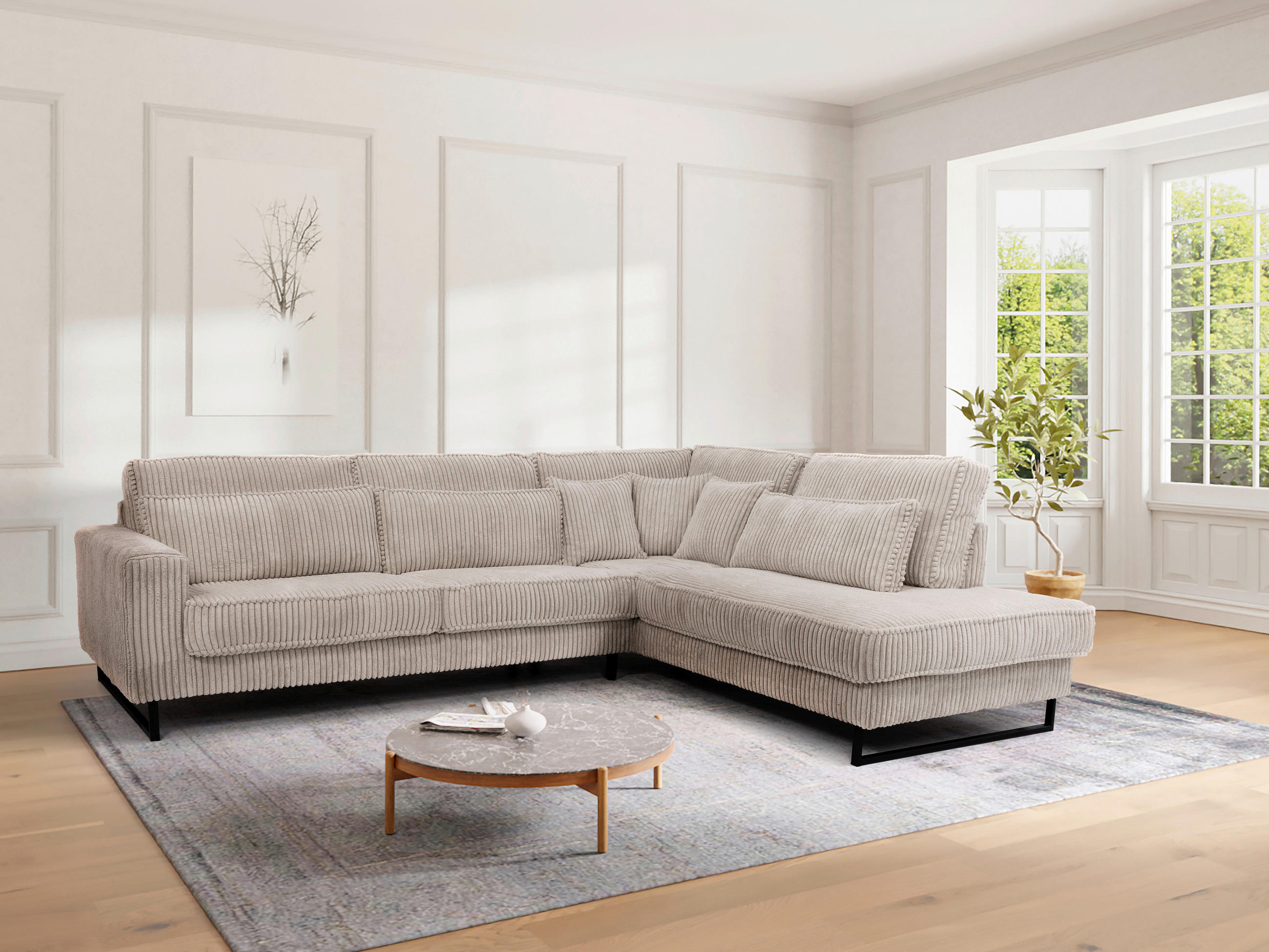 Livetastic ROHOVÁ SEDAČKA, textil, kompozitní dřevo, béžová