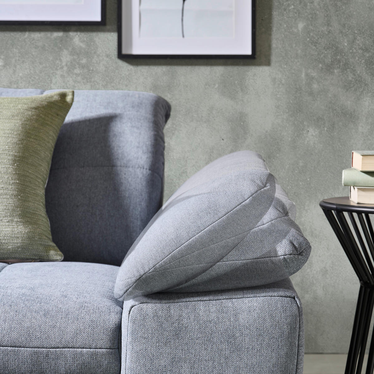 ECKSOFA in Webstoff Blaugrau  - Blaugrau/Schwarz, Design, Textil/Metall (180/265cm) - Carryhome