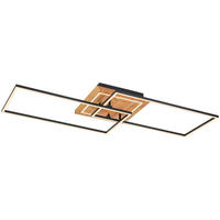 Plafonieră Cu Led    86/46/11 cm  - culoare natur/negru, Trend, plastic/lemn (86/46/11cm) - Novel