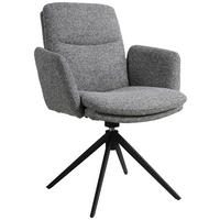 ARMLEHNSTUHL  in Eisen Webstoff  - Schwarz/Grau, Design, Textil/Metall (62/88/64cm) - Novel