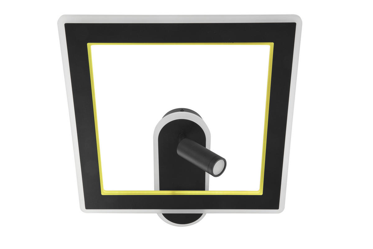 NÁSTENNÉ LED SVIETIDLO, 45/50/10 cm - čierna, Trend, kov/plast (45/50/10cm) - Novel