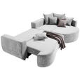 ECKSOFA in Chenille Hellgrau  - Hellgrau/Schwarz, Design, Kunststoff/Textil (307/194cm) - Carryhome