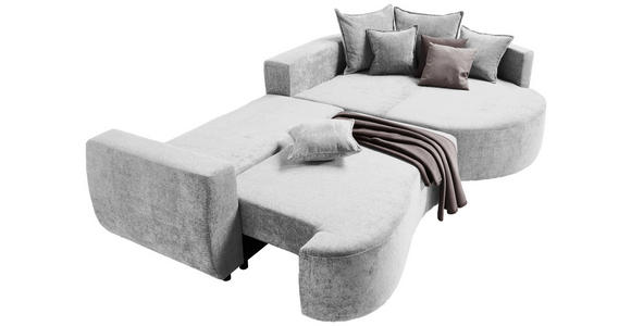 ECKSOFA Hellgrau Chenille - Hellgrau/Schwarz, Design, Kunststoff/Textil (307/194cm) - Carryhome