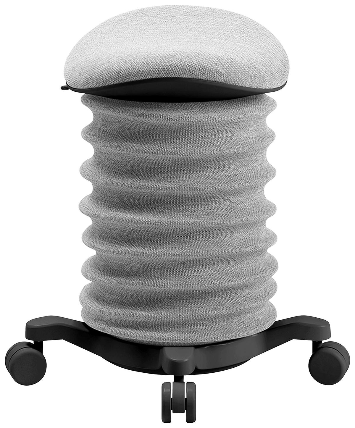 BÜROHOCKER Schwarz, Hellgrau  - Hellgrau/Schwarz, Design, Kunststoff/Textil (37,5/58-70/36cm) - Topstar