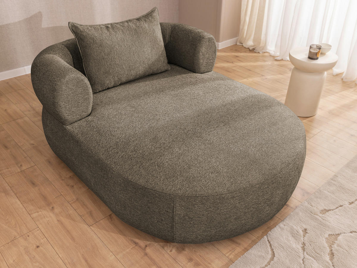 XXL-SESSEL FERRO Chenille Braun    - Schwarz/Braun, Design, Kunststoff/Textil (122/76/156cm) - Livetastic