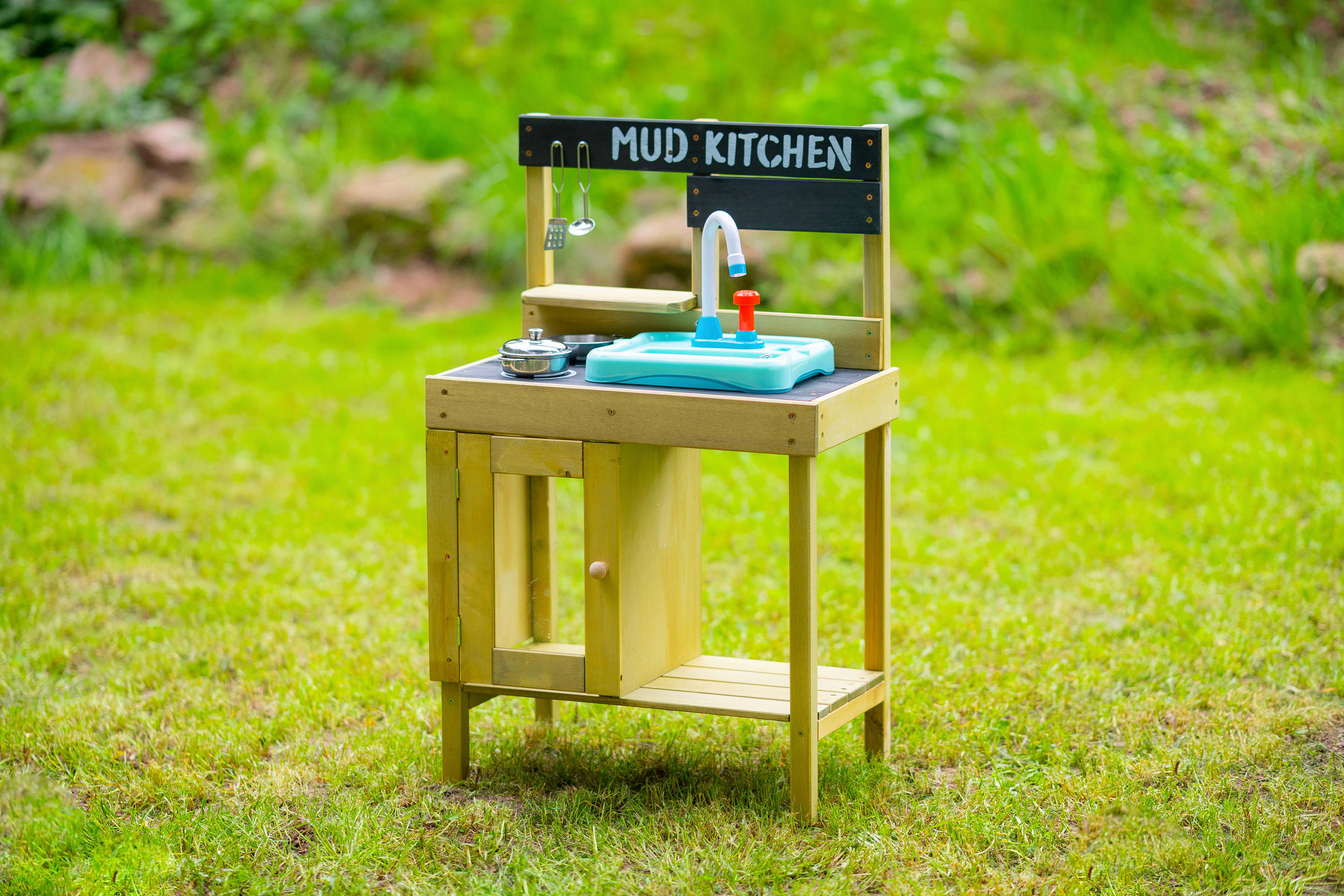 Thumbnail - Ambia Garden Matschküche Marienkäfer, Kiefer, Holz, Kiefer, 55x33x88 cm, unisex, Holzgriffe, Spielzeug, Kinderspielzeug,...