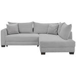 ECKSOFA  in Cord Hellgrau  - Hellgrau/Schwarz, KONVENTIONELL, Holz/Textil (267/181cm) - Carryhome