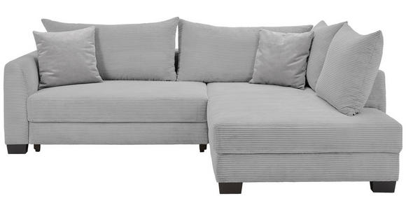 ECKSOFA  in Cord Hellgrau  - Hellgrau/Schwarz, KONVENTIONELL, Holz/Textil (267/181cm) - Carryhome