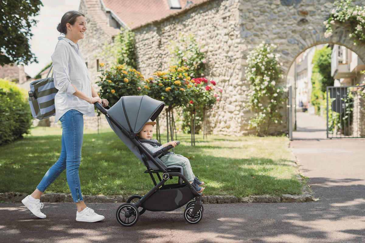 BUGGY Boogy 2 Stone  - Dunkelgrau/Schwarz, Basics, Textil/Metall (51/105/84,5cm) - Osann