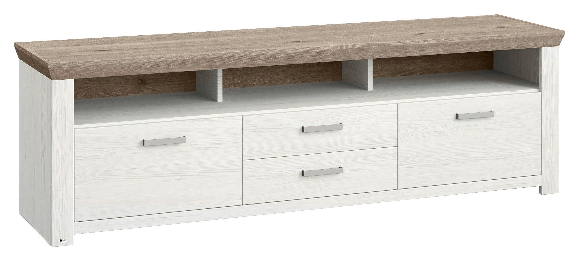 LOWBOARD  in 199,7/62,6/51,2 cm  - Eichefarben/Weiß, Design, Holzwerkstoff/Metall (199,7/62,6/51,2cm) - SetOne by Musterring