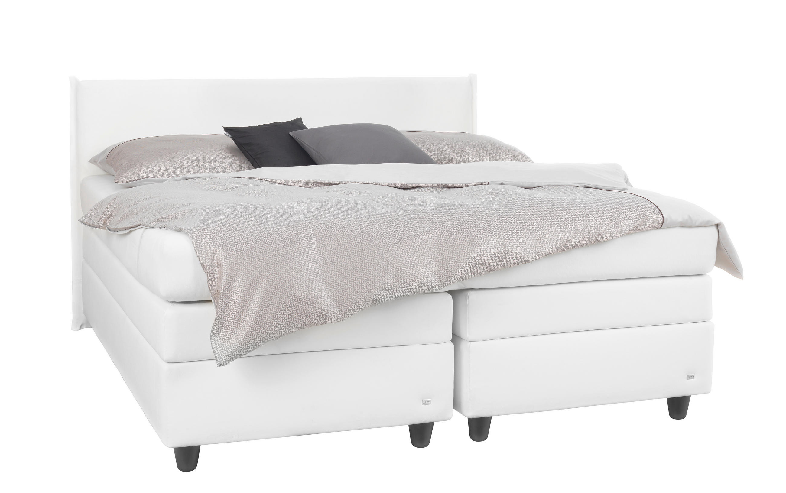 BOXSPRINGBETT 180/200 cm in Weiß - Schwarz/Weiß, KONVENTIONELL, Kunststoff/Textil (180/200cm) - RUF Betten