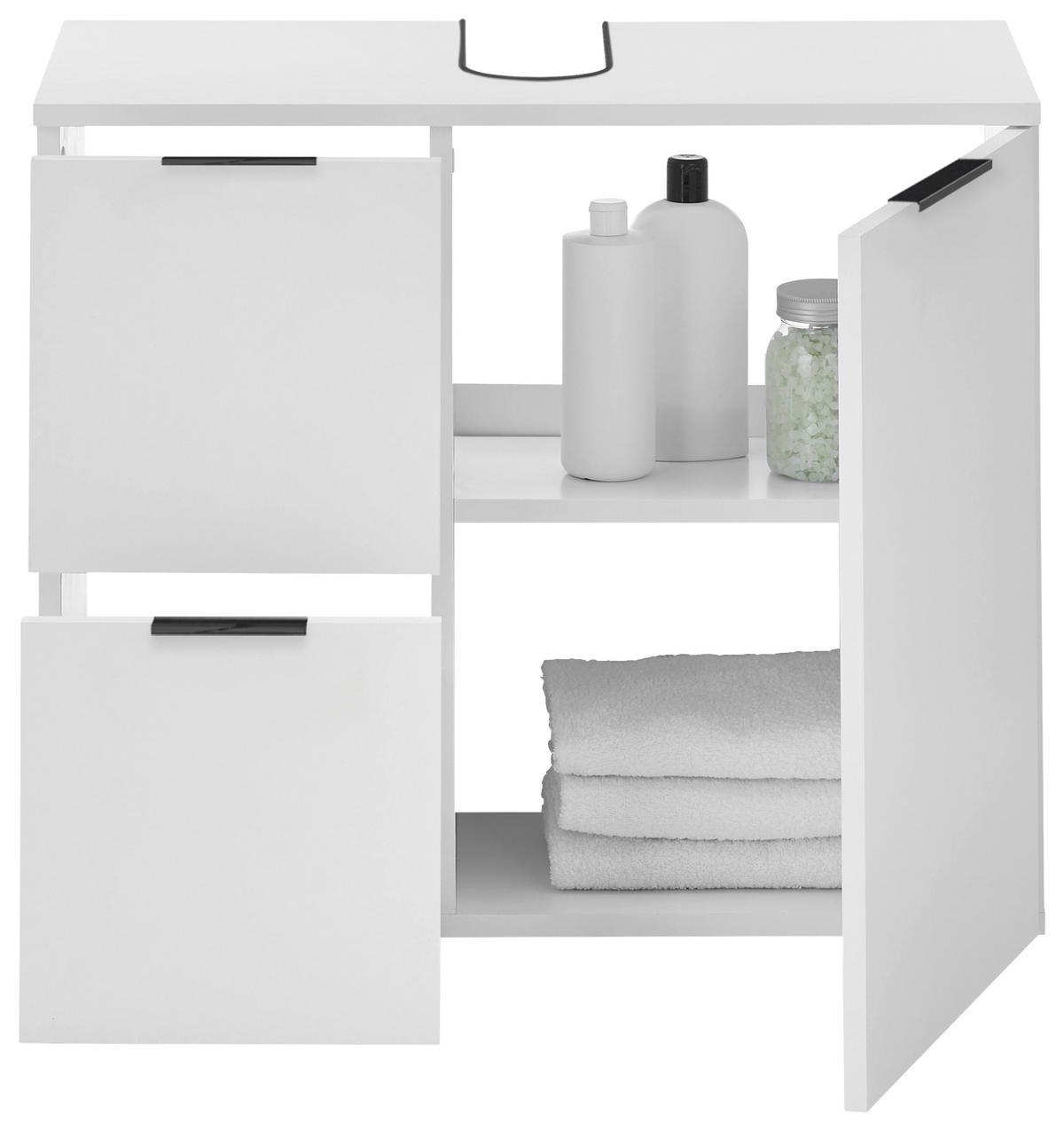 WASCHBECKENUNTERSCHRANK 70/60/35 cm  - Schwarz/Weiß, KONVENTIONELL, Holzwerkstoff/Kunststoff (70/60/35cm) - Xora