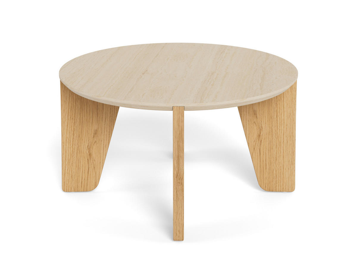 COUCHTISCH rund Beige, Wildeiche  - Wildeiche/Beige, Design, Holzwerkstoff (80/45/80cm) - MID.YOU