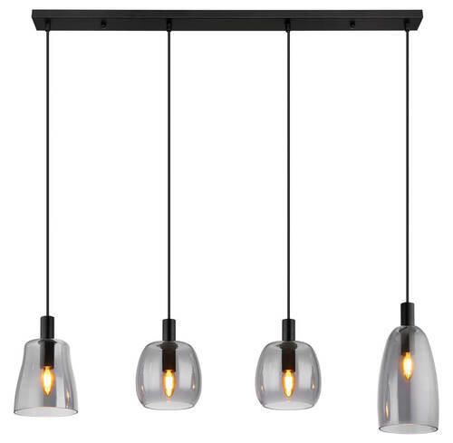 SVJETILJKA VISEĆA    107/16/120 cm     - crna, Design, staklo/metal (107/16/120cm) - Globo