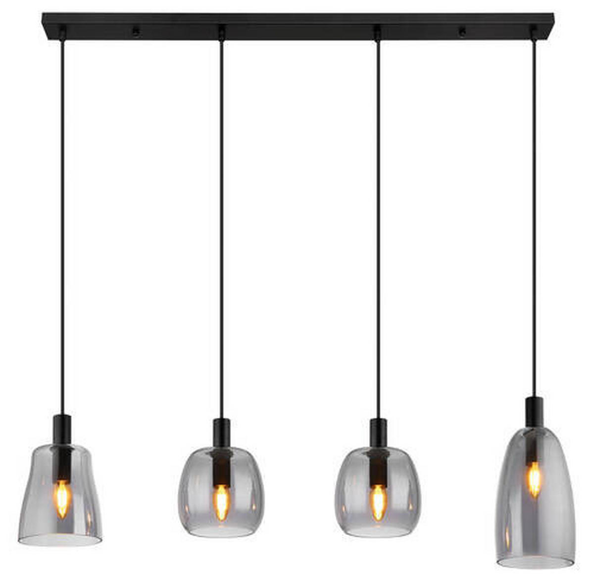 HÄNGLAMPA 107/16/120 cm  - svart, Design, metall/glas (107/16/120cm) - Globo