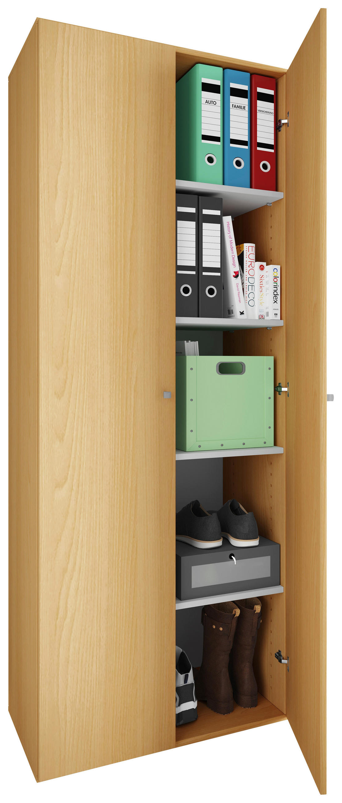 MEHRZWECKSCHRANK 70/178/40 cm  in Buchefarben  - Silberfarben/Buchefarben, Basics, Holzwerkstoff/Kunststoff (70/178/40cm) - MID.YOU