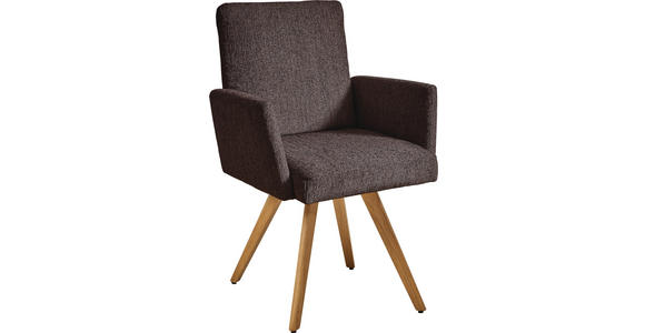 ARMLEHNSTUHL in Holz, Textil Dunkelbraun - Eichefarben/Dunkelbraun, Design, Holz/Textil (56/92/60cm) - Dieter Knoll