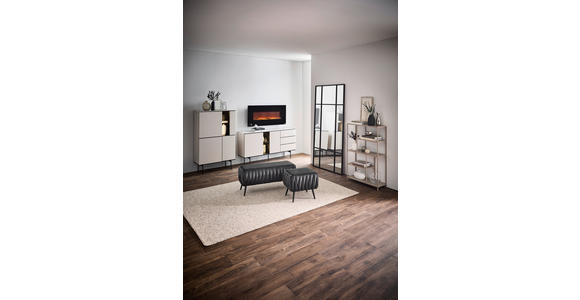 SIDEBOARD  in 167/83/41 cm  - Kaschmir/Schwarz, Design, Glas/Holzwerkstoff (167/83/41cm) - Voleo