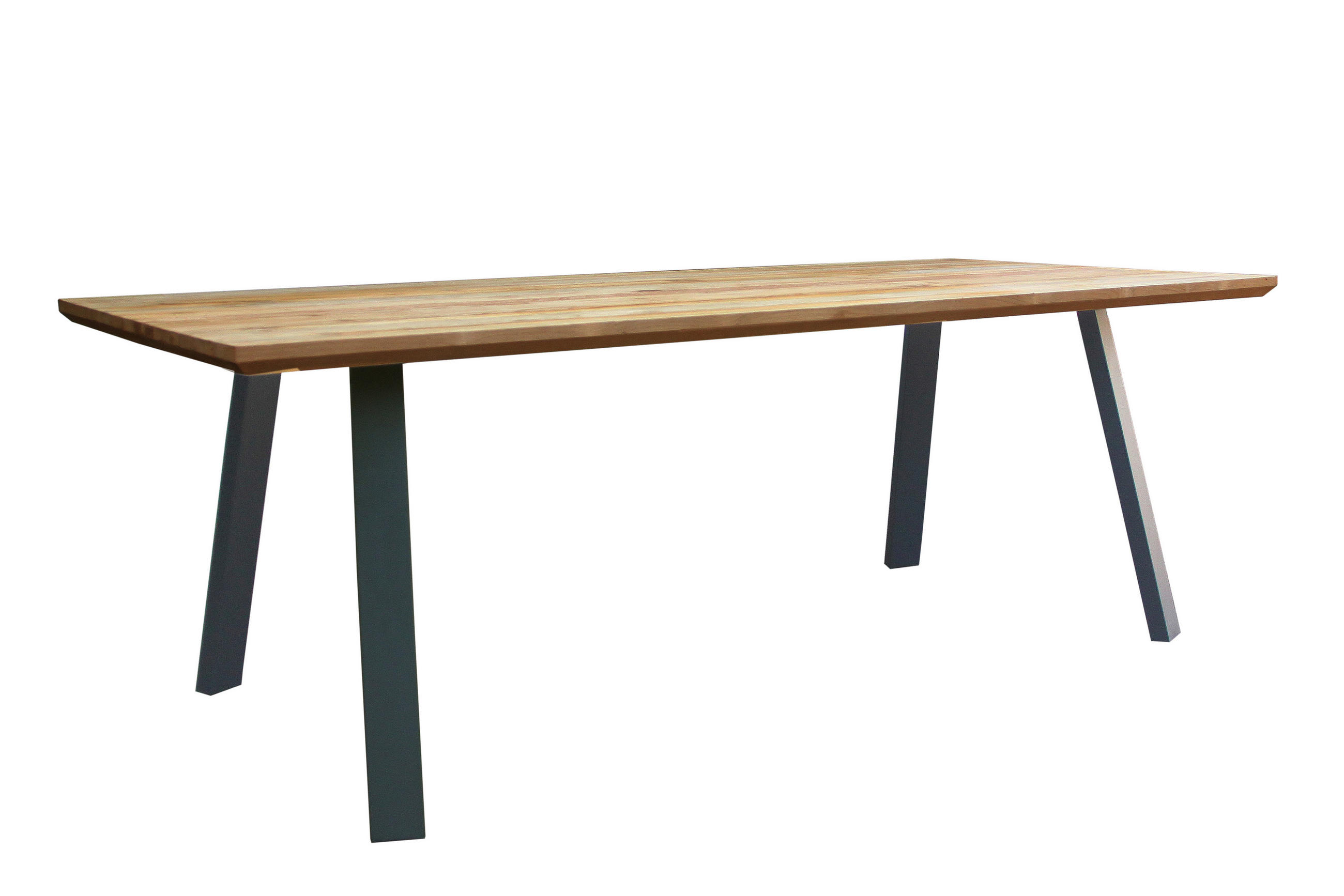 GARTENTISCH  - Dunkelgrau/Naturfarben, Natur, Holz/Metall (220/76/100cm) - Amatio