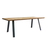 GARTENTISCH Holz, Metall Naturfarben rechteckig  - Dunkelgrau/Naturfarben, Natur, Holz/Metall (220/76/100cm) - Amatio