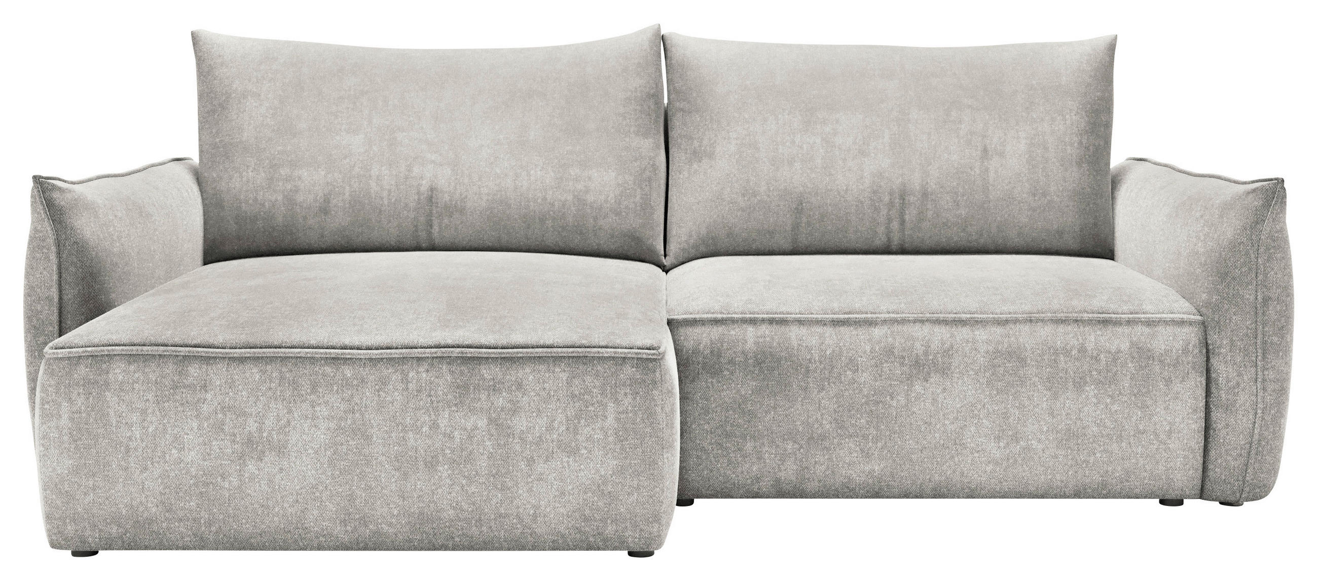 ECKSOFA Beige Struktur Rückenkissen, Bettkasten, Schlaffunktion, Rücken echt, Liegefläche im Originalstoff  - Beige/Schwarz, KONVENTIONELL, Kunststoff/Textil (148/266cm) - Milino