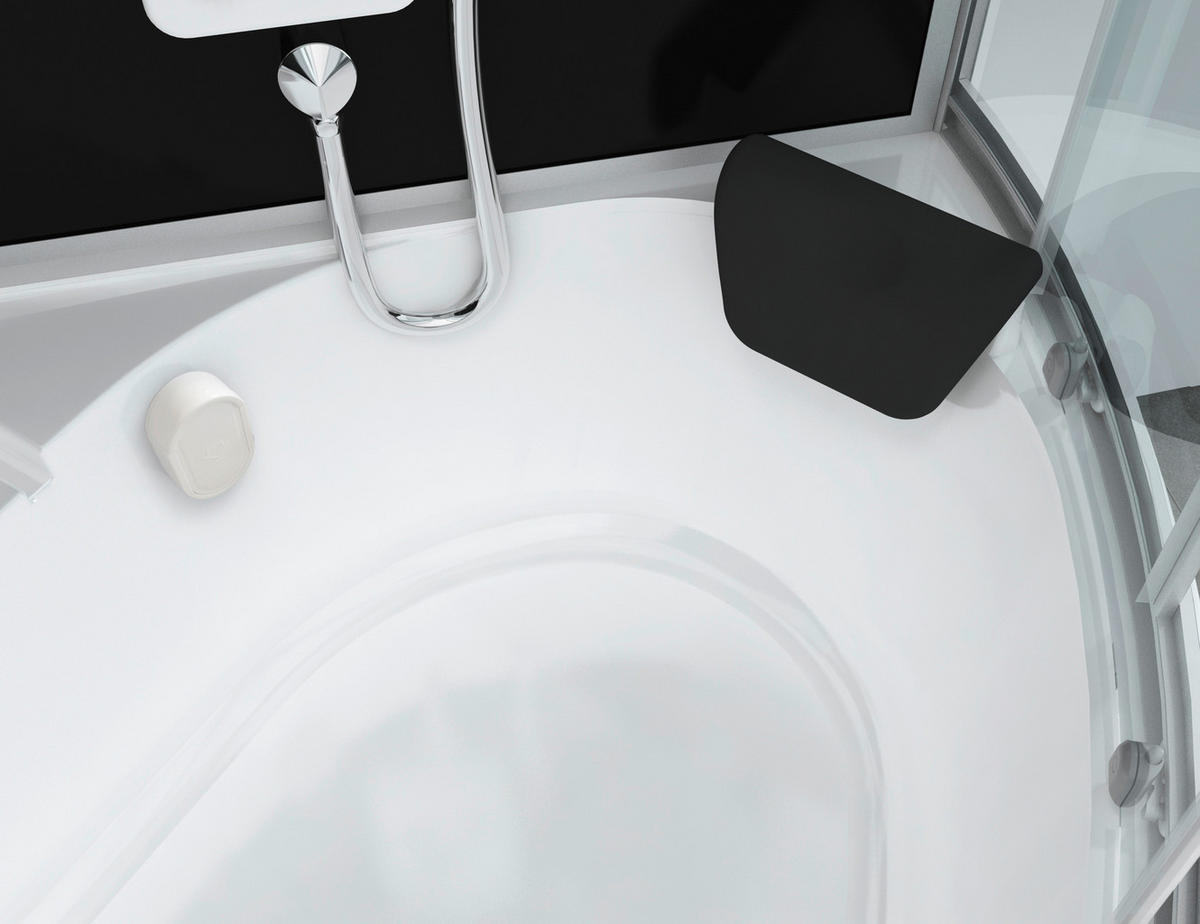 DAMPFDUSCHE 120/120/227 cm  in  - Schwarz/Weiß, Basics, Glas (120/120/227cm) - Sanotechnik