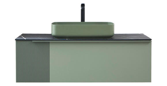 WASCHTISCHKOMBI 120 cm  - Schwarz/Hellgrün, KONVENTIONELL, Holzwerkstoff/Stein (120cm) - Dieter Knoll