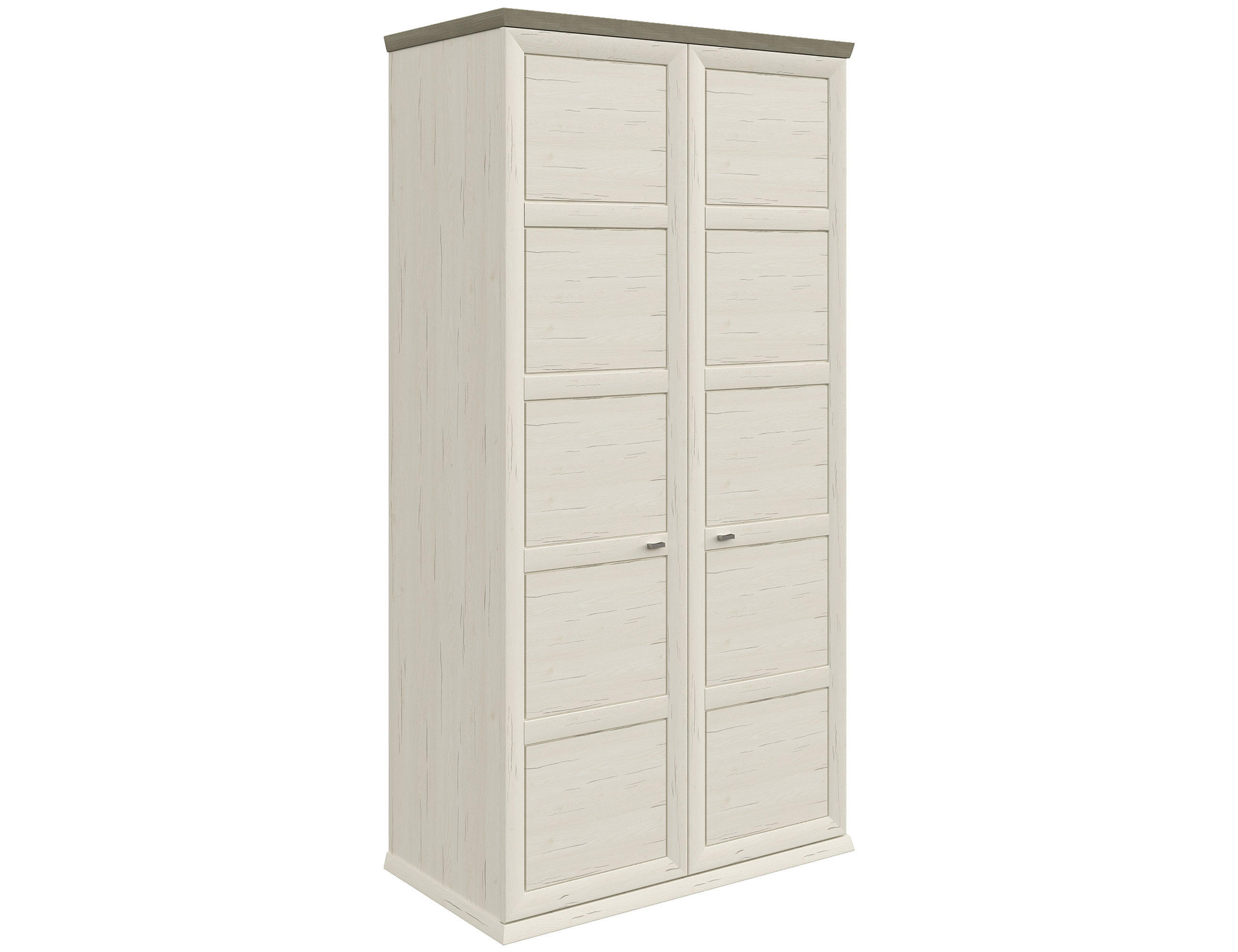 DREHTÜRENSCHRANK 2-türig Grau, Weiß, Pinienfarben - Weiß/Grau, LIFESTYLE, Holzwerkstoff/Metall (104/209,5/60cm) - Hom`in
