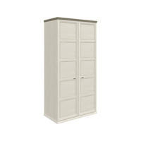 DULAP CU UȘI ROTATIVE gri, alb  - culoare nichel/alb, Lifestyle, metal/material pe bază de lemn (104/209,5/60cm) - Hom`in