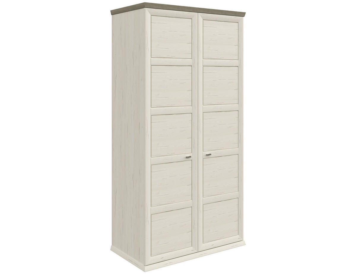 DULAP CU UȘI ROTATIVE gri, alb  - culoare nichel/alb, Lifestyle, metal/material pe bază de lemn (104/209,5/60cm) - Hom`in