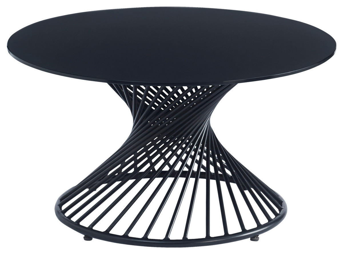 COUCHTISCH ESG 80/80/43 cm rund Schwarz  - Schwarz, Design, Glas/Metall (80/80/43cm) - Ambia Home