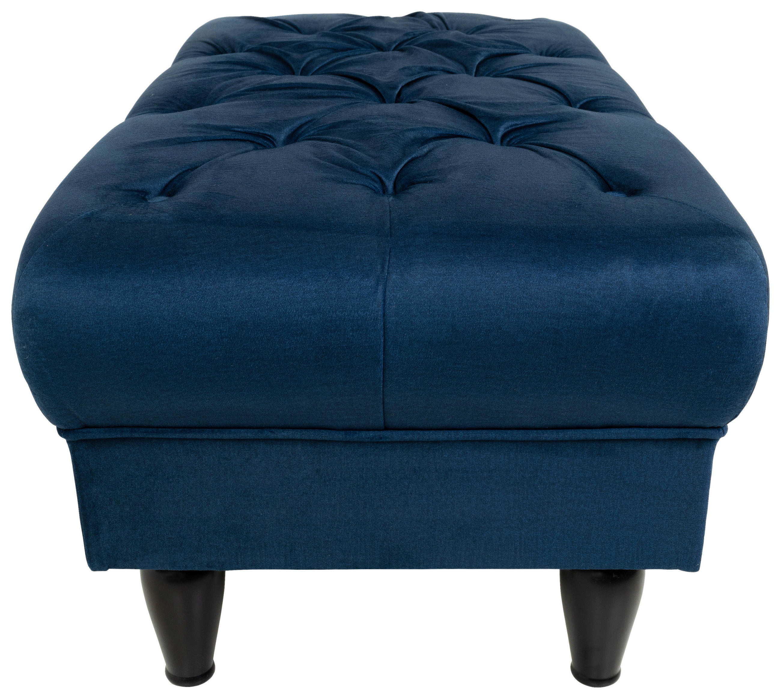 HOCKER Velours Dunkelblau - Schwarz/Dunkelblau, Design, Holz/Textil (110/44/56cm) - MID.YOU
