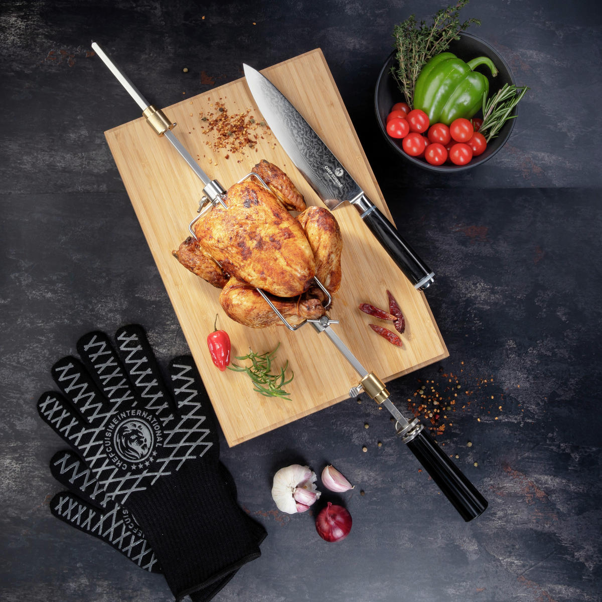 GRILLSPIEßE - Edelstahlfarben/Schwarz, Basics, Kunststoff/Metall - CHEF CUISINE