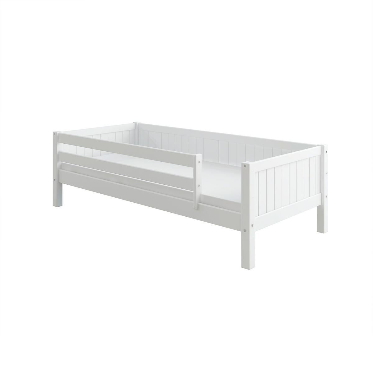 BETT 90/200 cm,  in Weiß, Rollrost, Absturzsicherung  - Weiß, MODERN, Holz (90/200cm) - Chameo