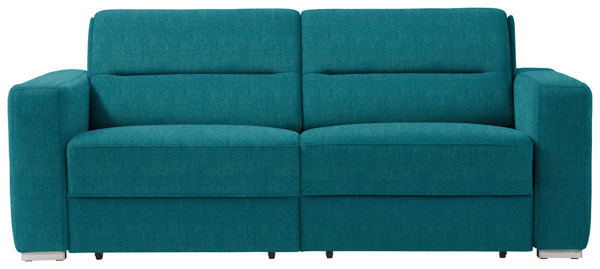 SCHLAFSOFA in Textil Petrol  - Petrol, Konventionell, Textil/Metall (202/86/92cm) - Sedda