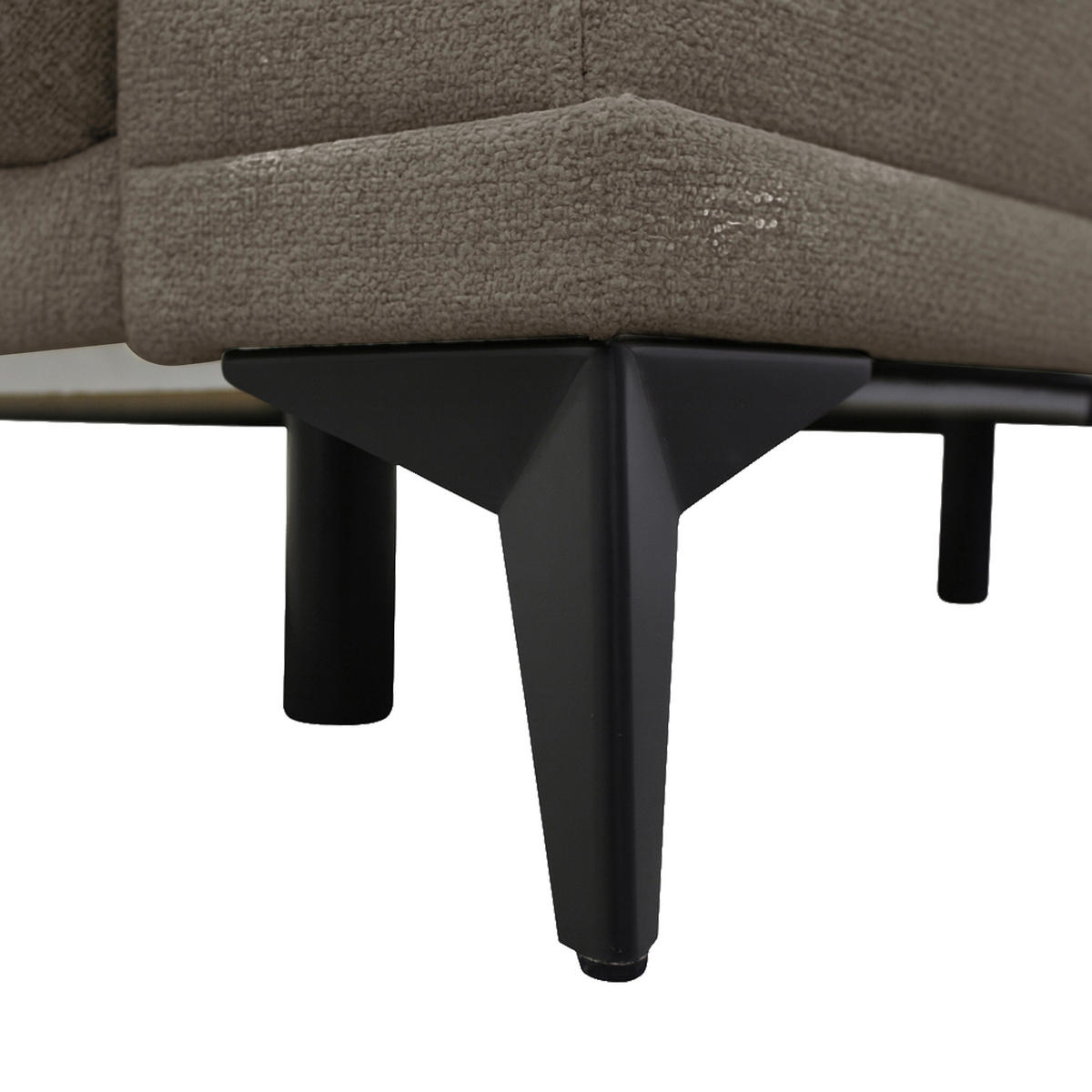 SCHLAFSOFA GRANDE in Chenille Taupe  - Taupe/Schwarz, Design, Textil/Metall (238/83/98cm) - MID.YOU