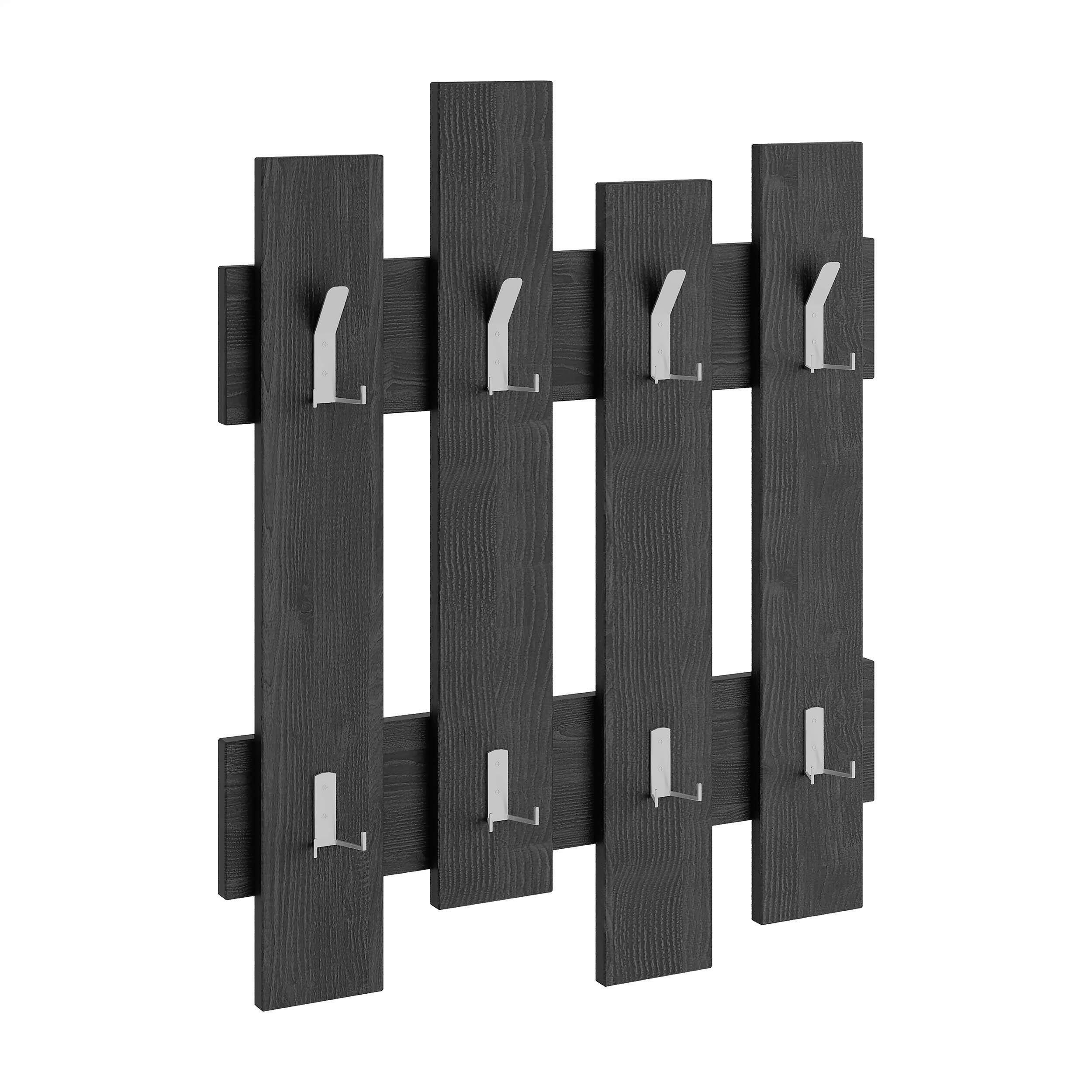 Livetastic Wandgarderobe Schwarz 64x81x4 cm