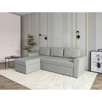 ECKSOFA TERMOLI in Jacquard Hellgrau  155/231 cm  - Hellgrau/Schwarz, Design, Kunststoff/Textil (155/231cm) - MID.YOU