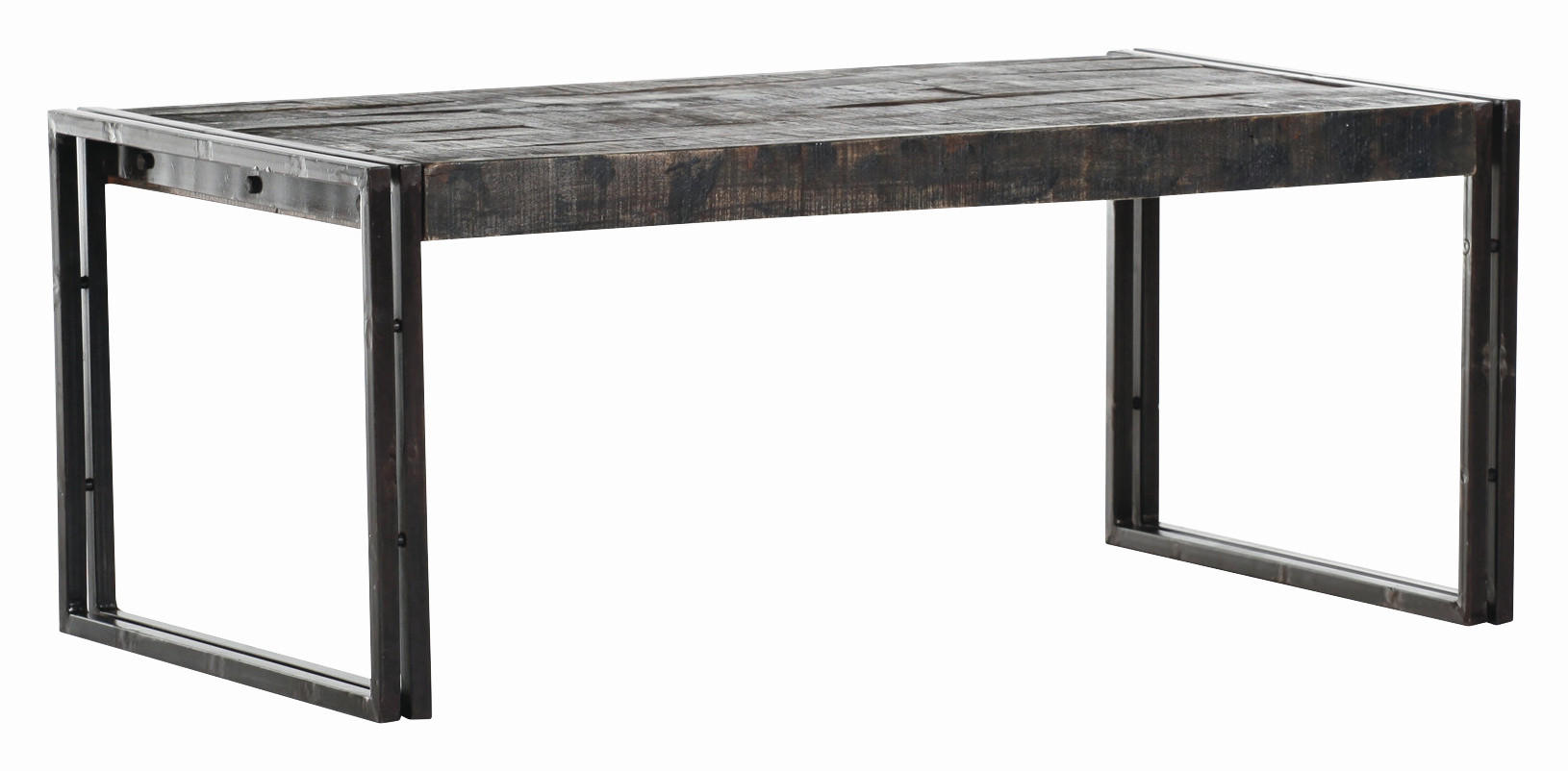 COUCHTISCH Mangoholz massiv 110/60/45 cm rechteckig Braun, Grau  - Braun/Grau, Design, Holz/Metall (110/60/45cm)