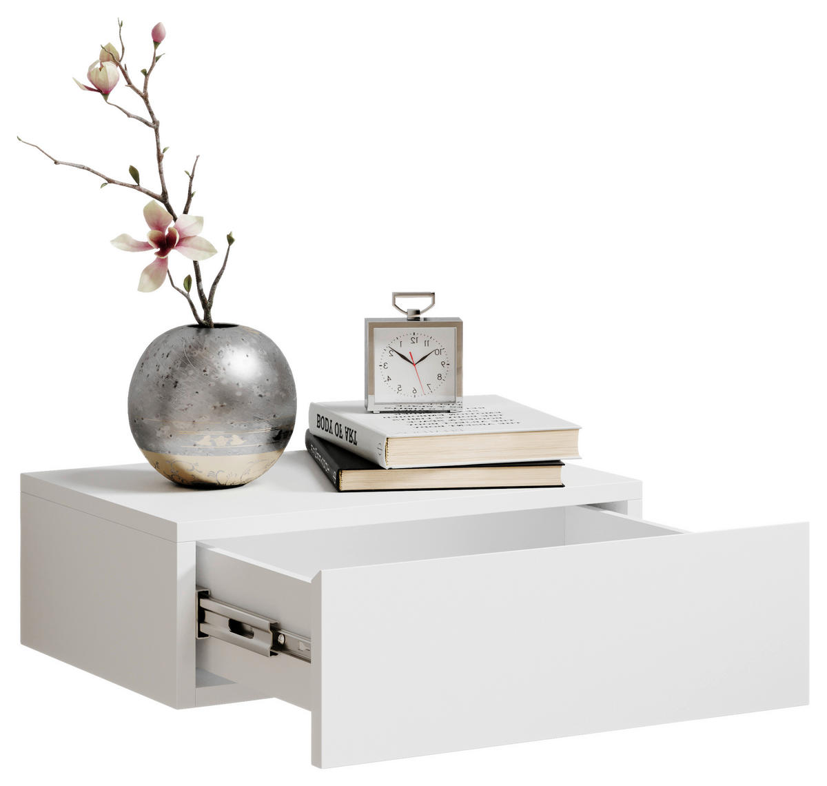 SÄNGBORD i vit  - vit, Modern, trämaterial (42/14/30cm) - Livetastic